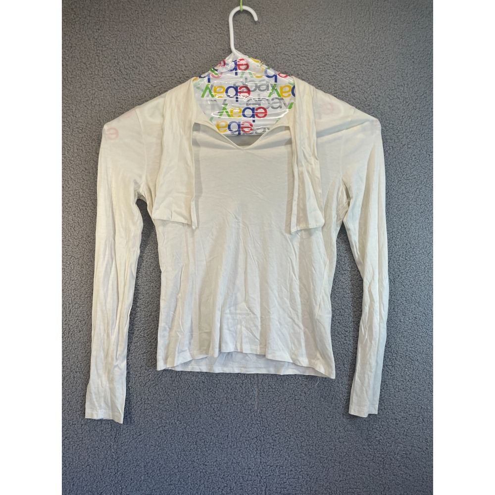 Ralph Lauren Sport Women's Long‎ Sleeve Pullover V-Neck T-Shirt White Size L